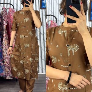 Stylish Two-Piece Kurti Set for Effortless Elegance and Comfort