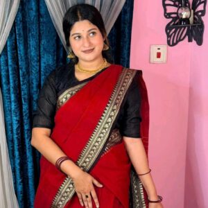 Suti Saree with Nokshi Embroidery – Elegant Traditional Wear