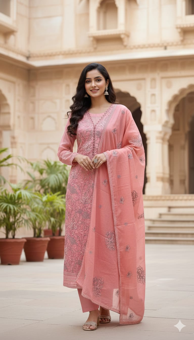 Three-Piece Unstitch Set - Elegant Fabric for Effortless Style % Three-Piece Unstitch Set - Elegant Fabric for Effortless Style