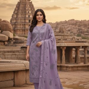 Three-Piece Unstitch Set - Elegant Fabric for Effortless Style