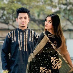 Traditional Panjabi Couple Set: Elegant Sharee and Attire for Perfect Pairing