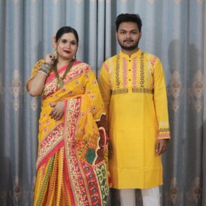 Traditional Sharee and Panjabi Couple Set – Elegant Ethnic Wear for Special Occasions