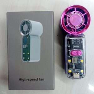 Transparent Digital Handheld Fan - High-Speed Portable Cooling Solution