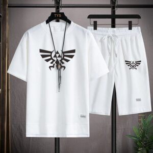Trendy Mash Graphic T-Shirt and Shorts Set for Casual Comfort