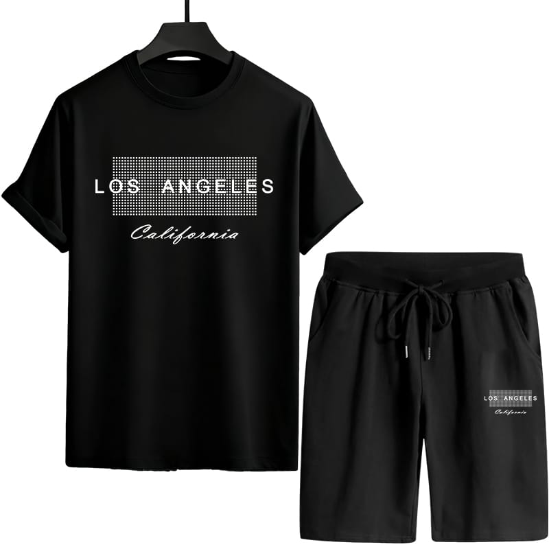 Trendy Mash Graphic Tee and Shorts Set for Casual Comfort % Trendy Mash Graphic Tee and Shorts Set for Casual Comfort