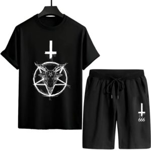 Trendy Mash Print T-Shirt and Shorts Set for Casual Comfort