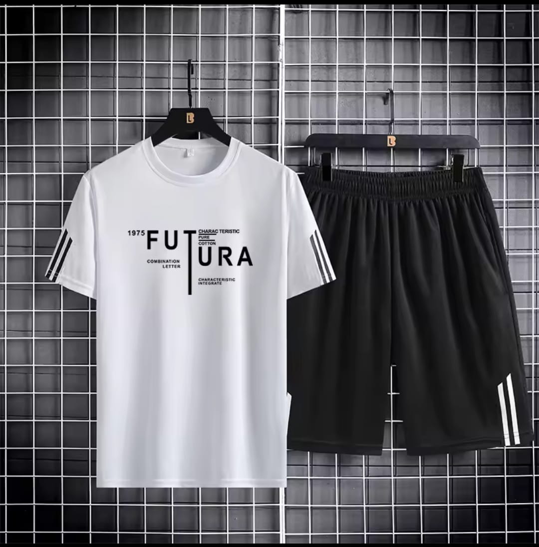 Trendy Mash T-Shirt and Shorts Set for Comfortable Casual Wear % Trendy Mash T-Shirt and Shorts Set for Comfortable Casual Wear