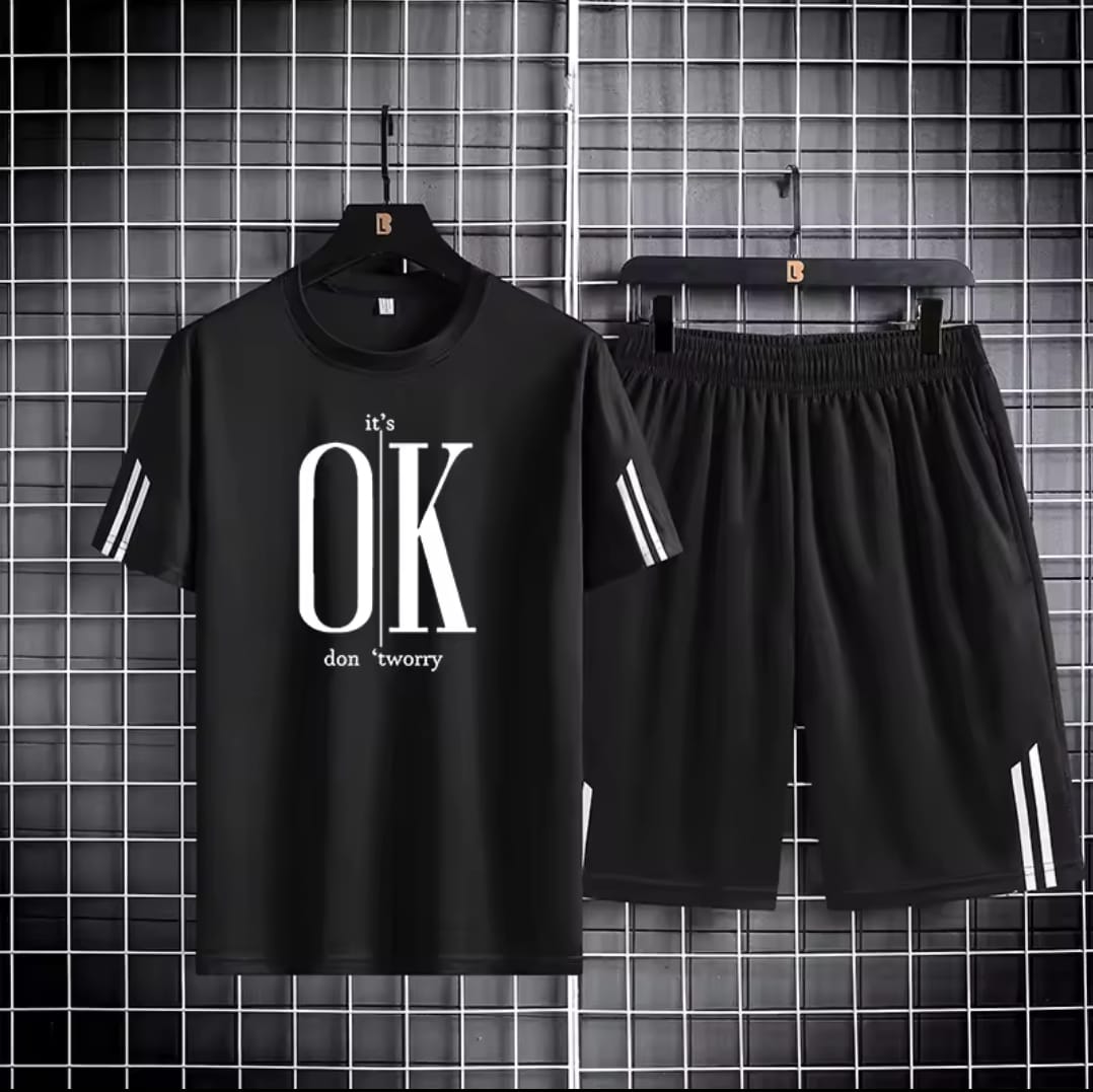 Trendy Mash T-Shirt and Shorts Set for Comfortable Summer Style % Trendy Mash T-Shirt and Shorts Set for Comfortable Summer Style
