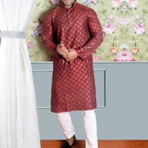 Trendy Printed Panjabi for Men – Elegant Traditional Wear