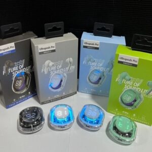 True Wireless Bluetooth Earbuds with Transparent Design and Display - Ultrapods Max