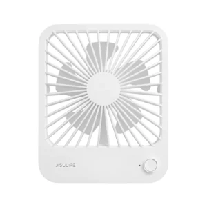 Ultra Thin Rechargeable Desktop Fan by JISULIFE – Sleek White Design