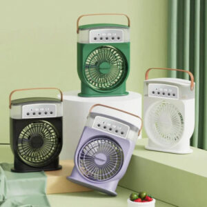 USB Rechargeable 3-in-1 Air Cooling Fan with LED Night Light