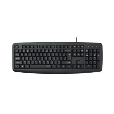 USB Wired Black Keyboard by Rapoo - Sleek Design for Enhanced Typing Experience % USB Wired Black Keyboard by Rapoo - Sleek Design for Enhanced Typing Experience