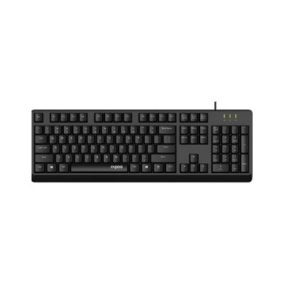 USB Wired Keyboard by Rapoo - Sleek Black Design for Enhanced Typing Experience % USB Wired Keyboard by Rapoo - Sleek Black Design for Enhanced Typing Experience