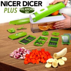 Vegetable Chopper Pro - Nicer Dicer Plus in Green for Effortless Meal Prep
