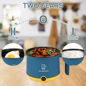 Versatile 1.8L Double Layer Electric Cooking Pot - Multi-Functional Design