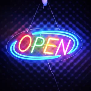 Vibrant Neon Business Sign for Shops, Restaurants, Pharmacies, and Cafes