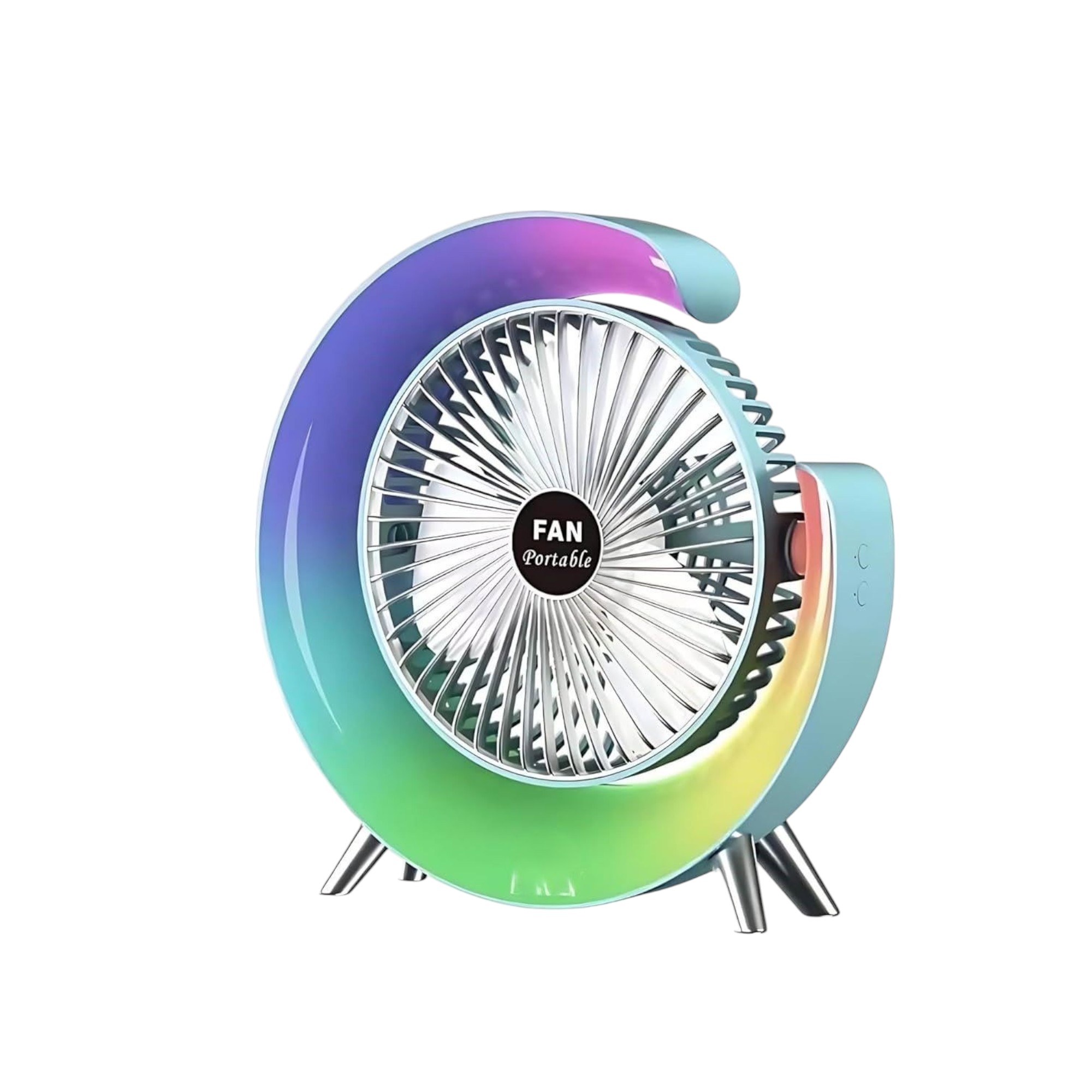 Vibrant RGB LED Desk Fan for Stylish Home Office Cooling % Vibrant RGB LED Desk Fan for Stylish Home Office Cooling