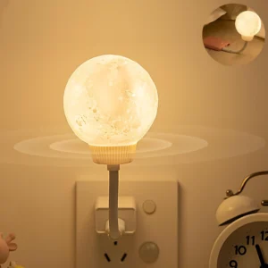 Voice-Activated LED Moon Lamp – Soothing Night Light for Home Decor