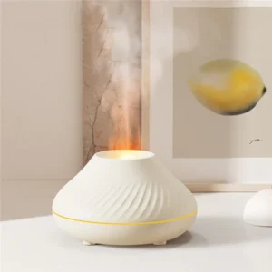 Volcanic Flame Mini Humidifier with Color Night Light - White by GearUP