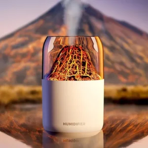 Volcano Air Humidifier with Night Light – 180ML Capacity for Comfort