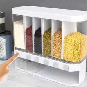 Wall-Mounted 6-in-1 Kitchen Food Storage Organizer Box