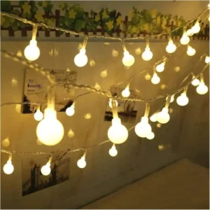 Warm White Waterproof Fairy Lights Set - 28 Charming Snow Ball Decor