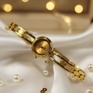 Water Resistant Gold Ladies Watch with 3-Year Color Guarantee