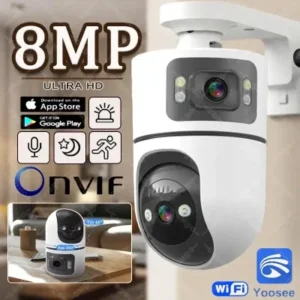 Wi-Fi 1080p Color Security Camera with Dual Lens and Three View Options