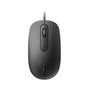 Wired Optical Mouse by Rapoo – Sleek Black Design for Precision Control