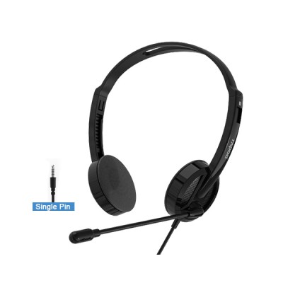 Wired Stereo Headphones for Clear Sound - Rapoo H101 in Black % Wired Stereo Headphones for Clear Sound - Rapoo H101 in Black