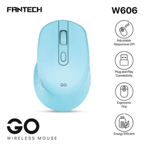 Wireless Blue Mouse by Fantech Go W606 – Ergonomic Design for Comfort