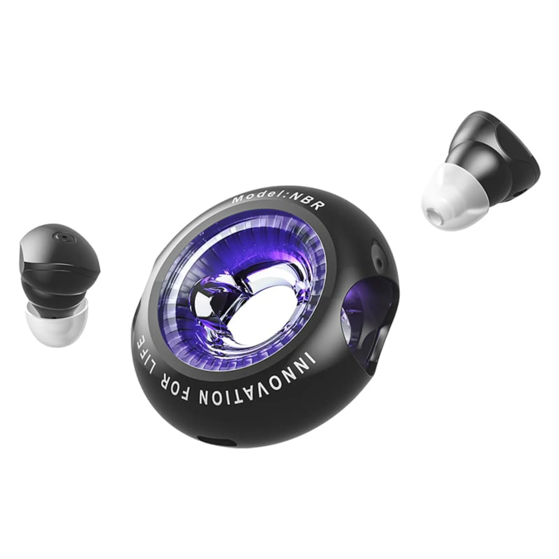 Wireless Bluetooth Earbuds in Black - Vention NBRG0 T17 Model % Wireless Bluetooth Earbuds in Black - Vention NBRG0 T17 Model