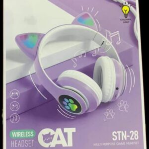 Wireless Cat Ear Headphones with Microphone - Stylish LED Design