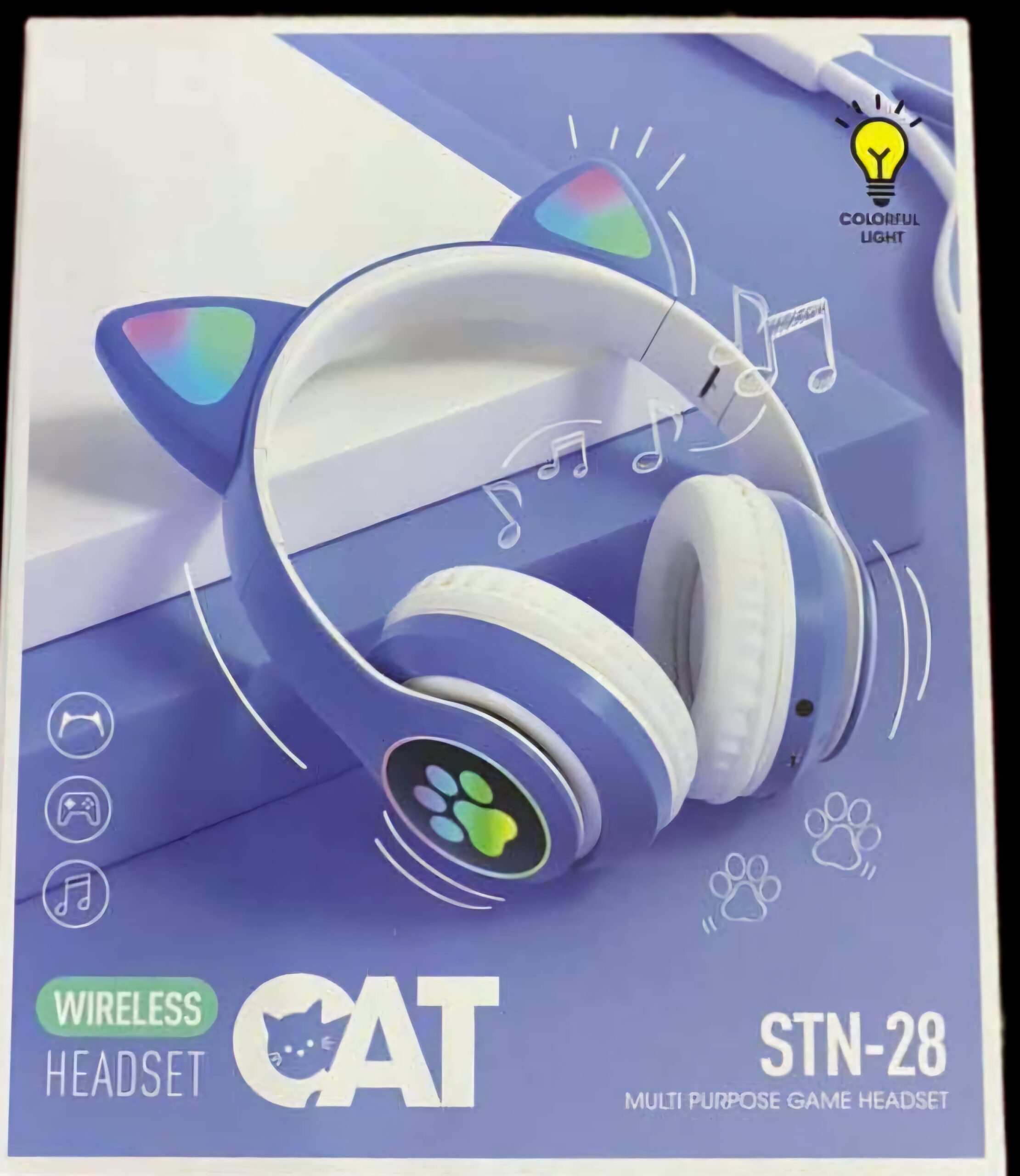 Wireless Cat Ear Headphones with Microphone - Stylish LED Design % Wireless Cat Ear Headphones with Microphone - Stylish LED Design