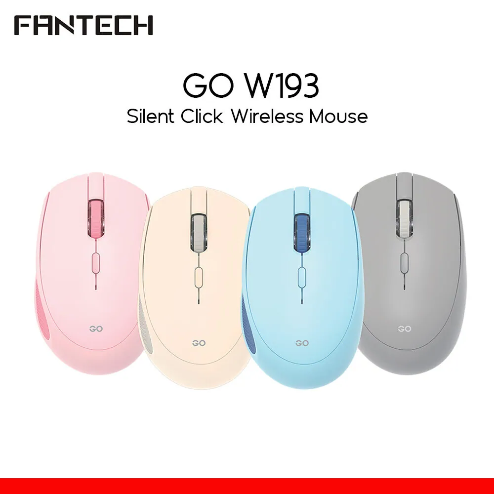 Wireless Dual Mode Mouse in Pink - Fantech Go W193 with Silent Click Technology % Wireless Dual Mode Mouse in Pink - Fantech Go W193 with Silent Click Technology