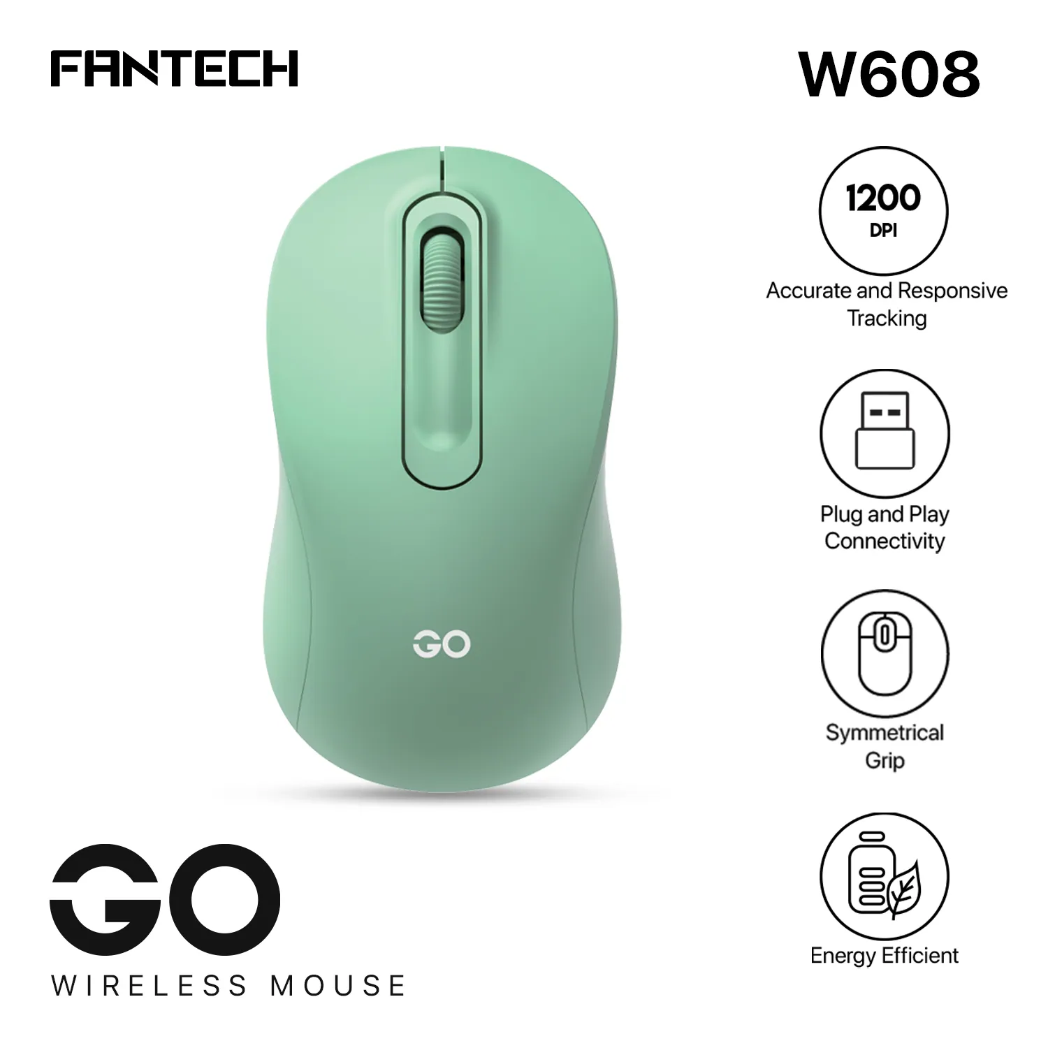 Wireless Green Fantech Go W608 Mouse – Sleek Ergonomic Design for Comfort % Wireless Green Fantech Go W608 Mouse – Sleek Ergonomic Design for Comfort