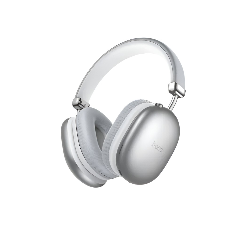 Wireless Headphones Hoco W35 Pro Max in Sleek Silver Finish % Wireless Headphones Hoco W35 Pro Max in Sleek Silver Finish