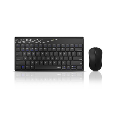 Wireless Keyboard and Mouse Set - Rapoo 8000S in Sleek Black Finish % Wireless Keyboard and Mouse Set - Rapoo 8000S in Sleek Black Finish