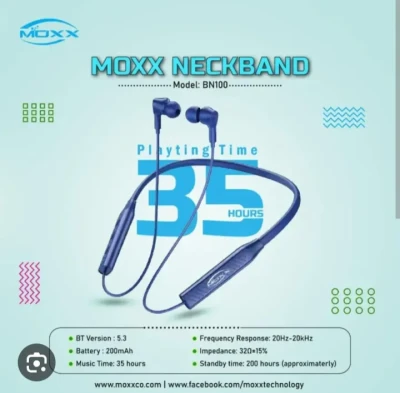 Wireless Neckband Earphones - MOXX BN-100 Premium Sound Quality % Wireless Neckband Earphones - MOXX BN-100 Premium Sound Quality