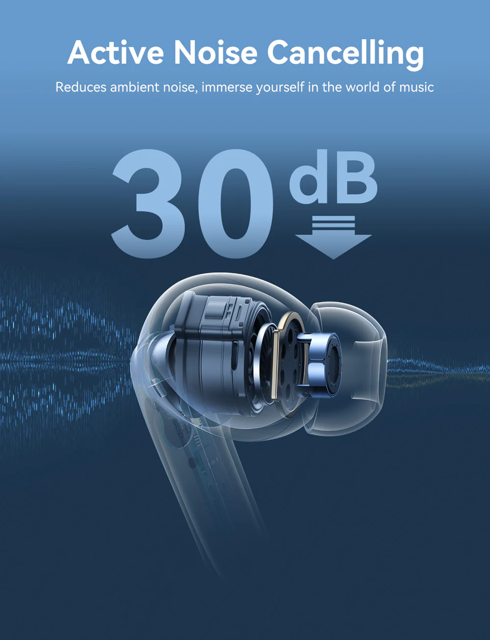Wireless Noise-Canceling Earbuds by Joyroom - Sleek Black Design % Wireless Noise-Canceling Earbuds by Joyroom - Sleek Black Design