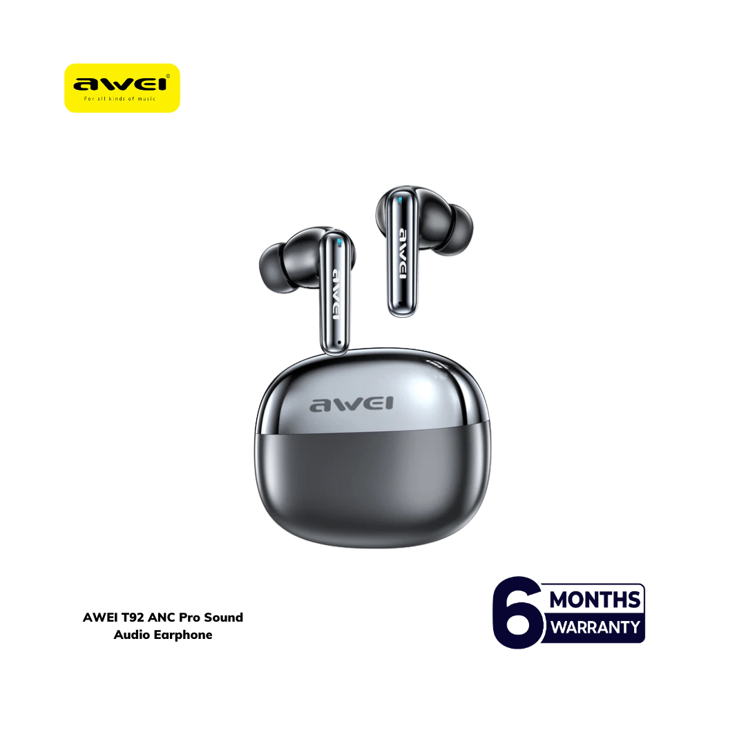 Wireless Noise-Canceling Earbuds with 6 Microphones - Awei T92 Pro % Wireless Noise-Canceling Earbuds with 6 Microphones - Awei T92 Pro