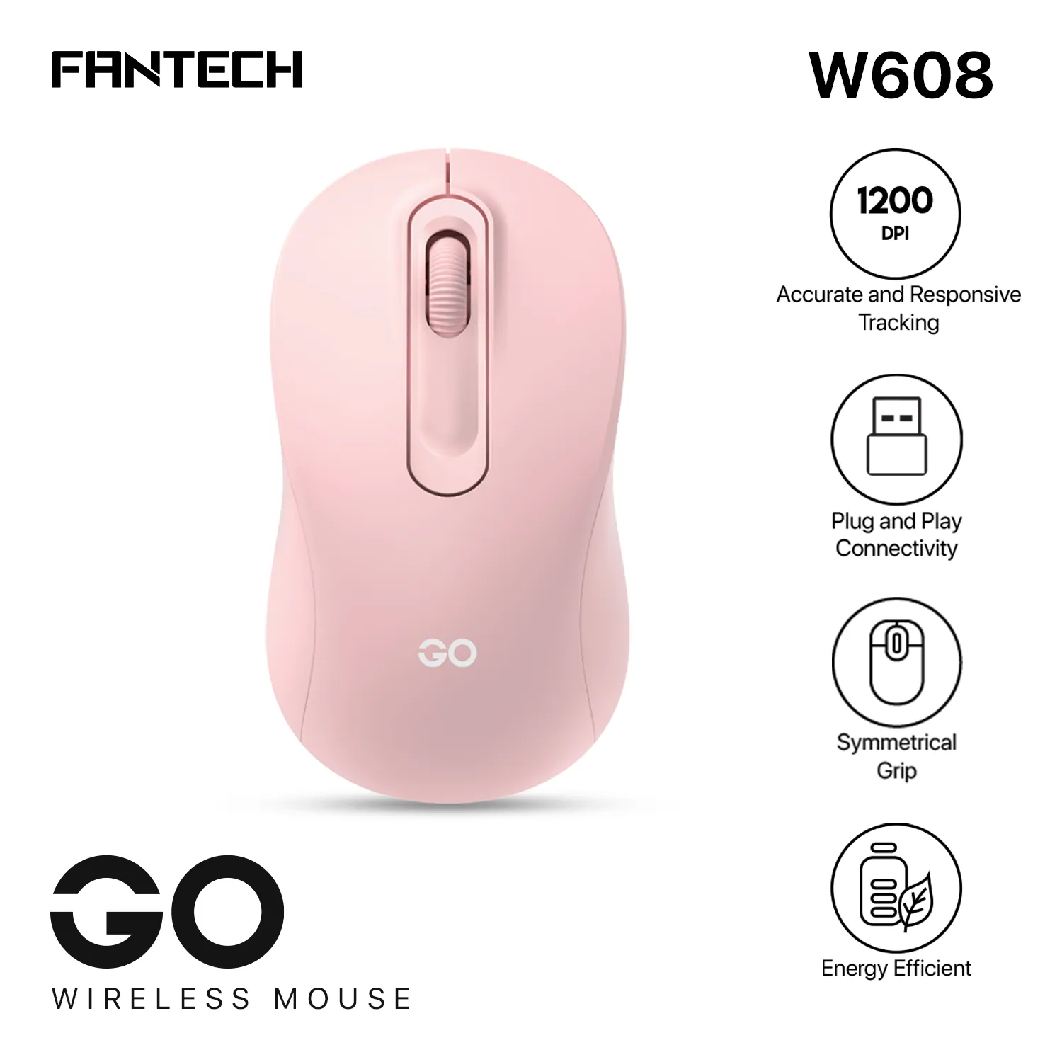Wireless Pink Gaming Mouse by Fantech - Stylish and Ergonomic Design % Wireless Pink Gaming Mouse by Fantech - Stylish and Ergonomic Design