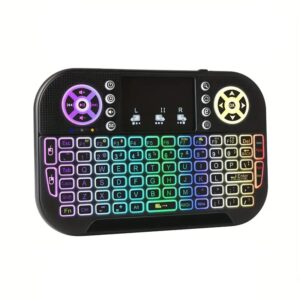 Wireless RGB Backlit Mini Keyboard with Touchpad - Rechargeable Dual Mode 2.4GHz