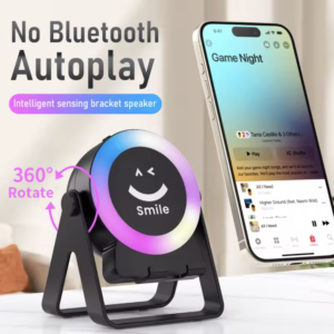 Wireless Speaker Stand with RGB LED Lights - 5W Sound System for Phones