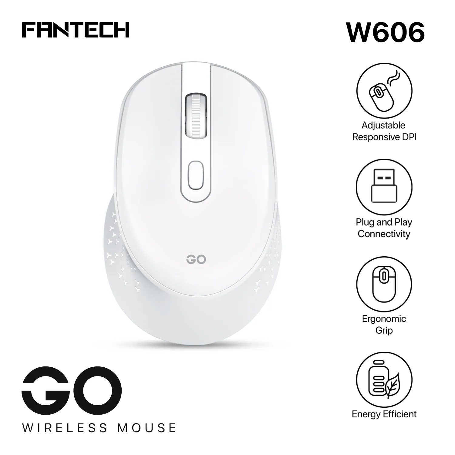 Wireless White Fantech Go W606 Mouse - Sleek Design for Effortless Control % Wireless White Fantech Go W606 Mouse - Sleek Design for Effortless Control