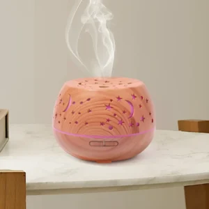 Wood Grain Ultrasonic Humidifier – Stylish Aroma Diffuser for Home