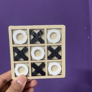 Wooden Tic Tac Toe Game - Fun Family Board Game in Assorted Colors