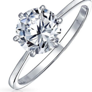 Zirconia Diamond Shaped Multi-Color Stone Ring - Classic Snow Style